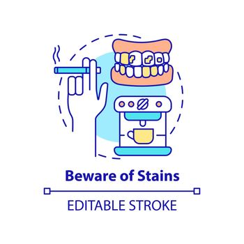 Beware of stains concept icon