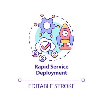 Rapid service deployment concept icon