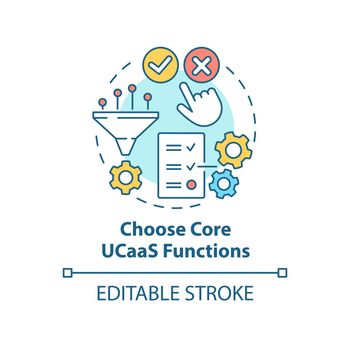 Choose core UCaaS functions concept icon