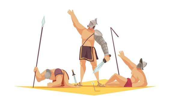 Gladiator Cartoon Composition