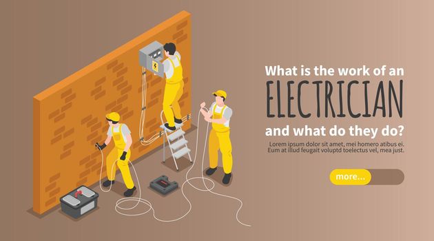 Electrician Isometric Poster