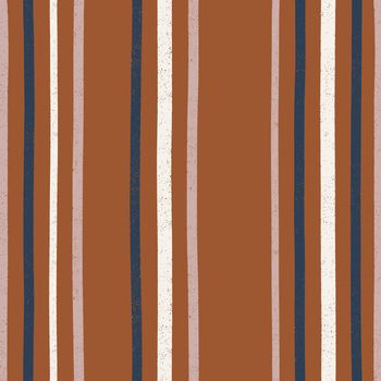 Rust colored irregular artistic seamless stripe pattern