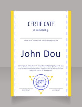 Partner certificate design template