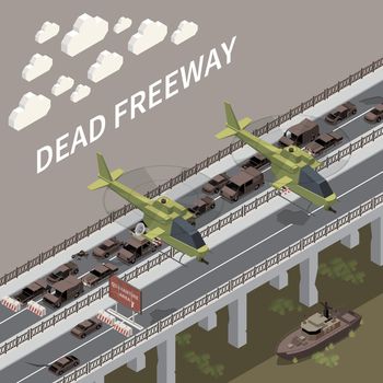 Dead Freeway Isometric Background