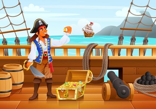 Island Treasure Pirates Cartoon