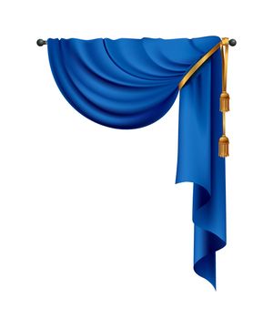 Blue Curtain Corner Composition