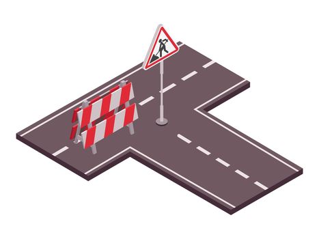 Isometric Roadway Maintenance Composition