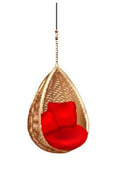 Wicker Hang Chair Composition