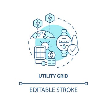Utility grid turquoise concept icon
