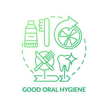 Good oral hygiene green gradient concept icon