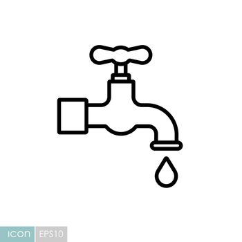Faucet with drop vector icon