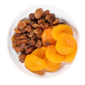 Golden raisins and dried damascos