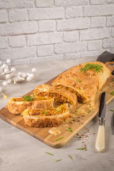 Puff pastry vegetable roll