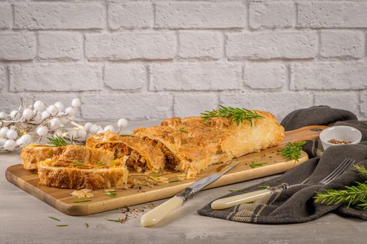 Puff pastry vegetable roll