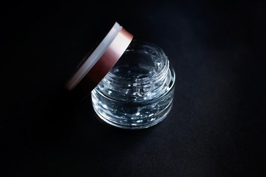 transparent jar with hyaluronic acid moisturizing gel 