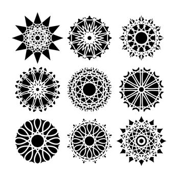Vector Geometric Mosaic Ornaments Set