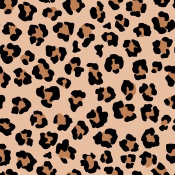 Leopard seamless pattern. Wild animal print. Vector african camouflage skin illusration