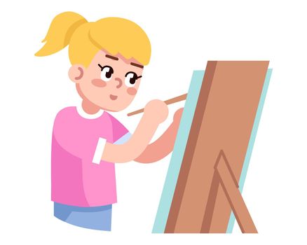 Art classes for child semi flat RGB color vector illustration