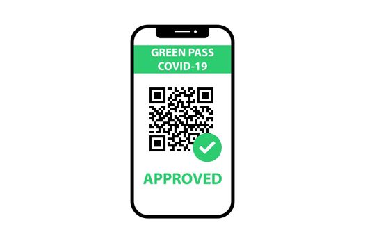 Green pass covid-19 approved with qr code