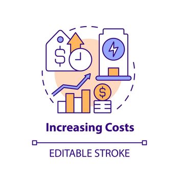 Increasing costs concept icon
