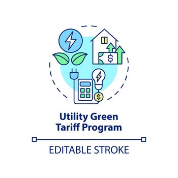 Utility Green Tariff program concept icon