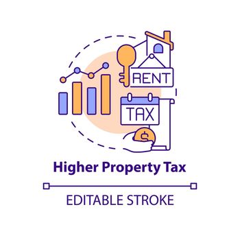 Higher property tax concept icon
