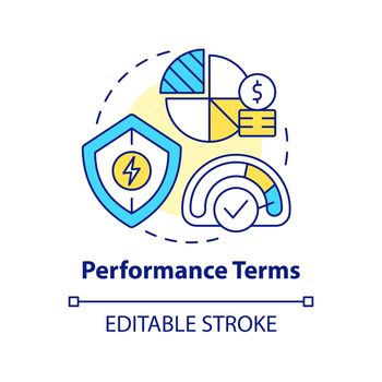 Performance terms concept icon