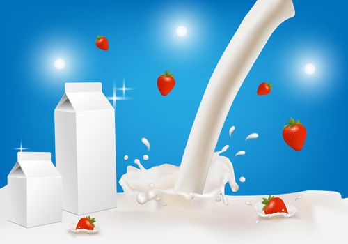 To make the product appetizing, you need to make a Milk splash and add red strawberry fruit.