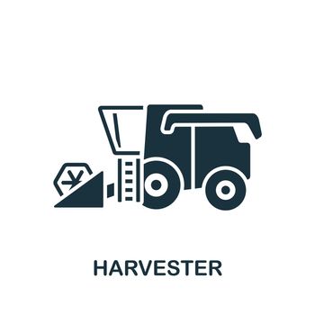 Harvester icon. Monochrome simple Harvester icon for templates, web design and infographics
