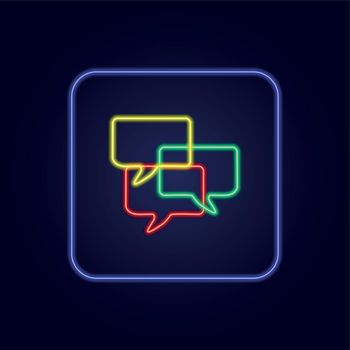 Beautiful stylish colorful neon dialogue icon - Vector