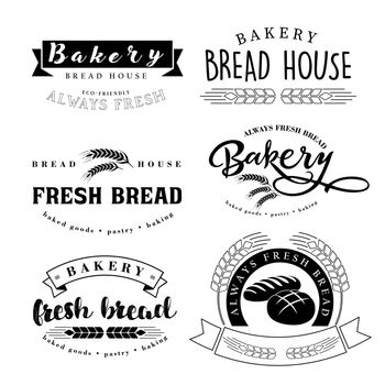 Bakery logo, vector set
