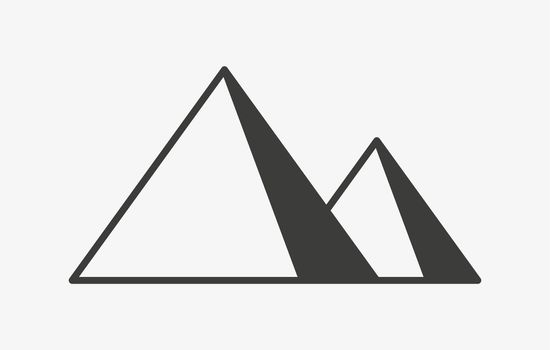 Egyptian pyramid vector icon on white background