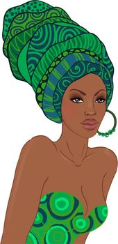 Portrait of beautiful African woman with earring