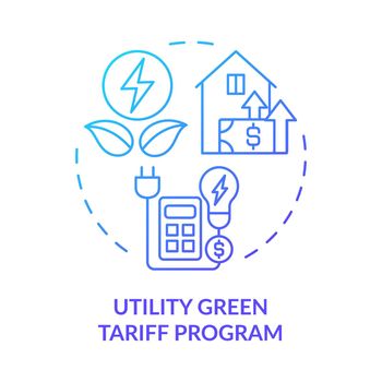Utility Green Tariff program blue gradient concept icon