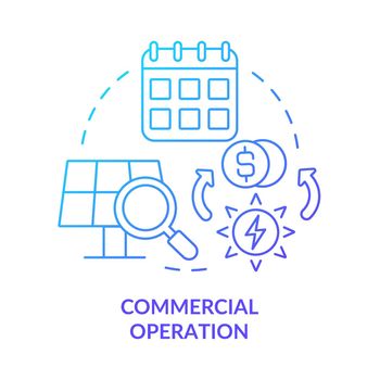 Commercial operation blue gradient concept icon