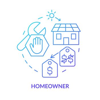 Homeowner blue gradient concept icon