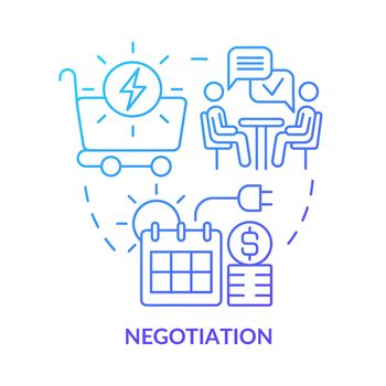 Negotiation blue gradient concept icon