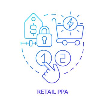 Retail PPA blue gradient concept icon