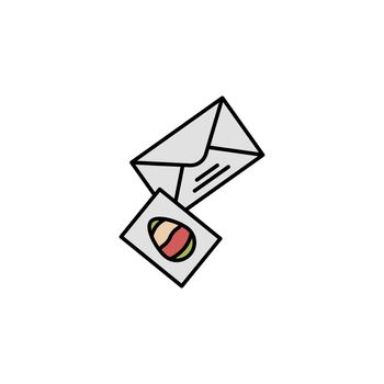 mail, letter, egg line colored icon. Signs and symbols can be used for web, logo, mobile app, UI, UX