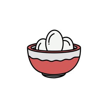 portion, eggs, easter line colored icon. Signs and symbols can be used for web, logo, mobile app, UI, UX