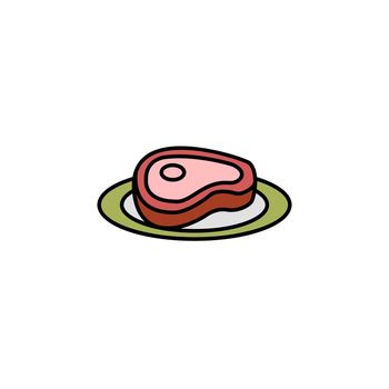 beaf, meat, steak, food line colored icon. Signs and symbols can be used for web, logo, mobile app, UI, UX