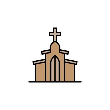 church, easter, cross line colored icon. Signs and symbols can be used for web, logo, mobile app, UI, UX
