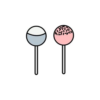 dessert, lollipop line colored icon. Signs and symbols can be used for web, logo, mobile app, UI, UX