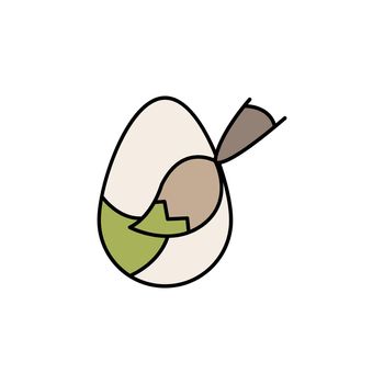 egg, easter, paint line colored icon. Signs and symbols can be used for web, logo, mobile app, UI, UX