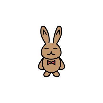 rabbit, bunny, mammal, easter line colored icon. Signs and symbols can be used for web, logo, mobile app, UI, UX