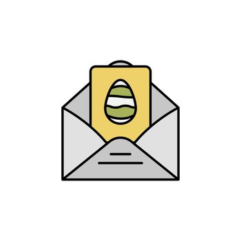letter, egg, mail, easter line colored icon. Signs and symbols can be used for web, logo, mobile app, UI, UX