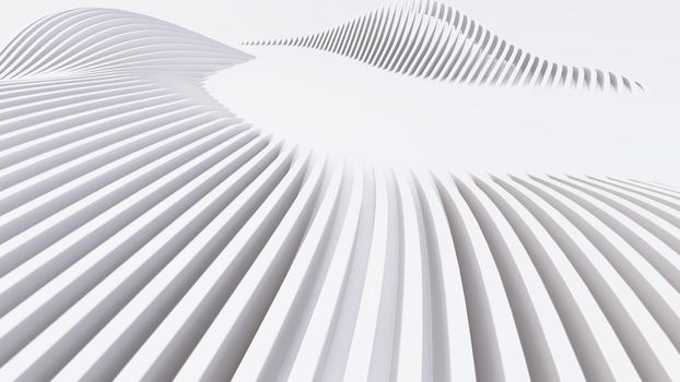Abstract Curved Shapes. White Circular Background. 