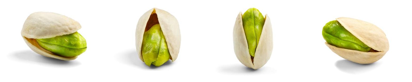 pistachio isolated on white background, clipping path