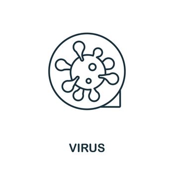 Virus icon. Line element from vaccination collection. Linear Virus icon sign for web design, infographics and more.