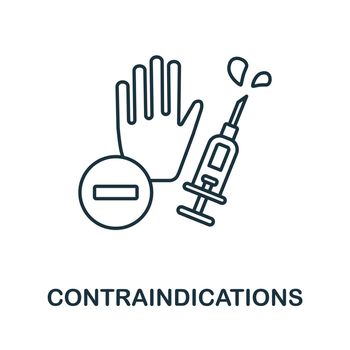 Contraindications icon. Line element from vaccination collection. Linear Contraindications icon sign for web design, infographics and more.